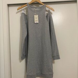 Mango Gray Long Sleeve Dress